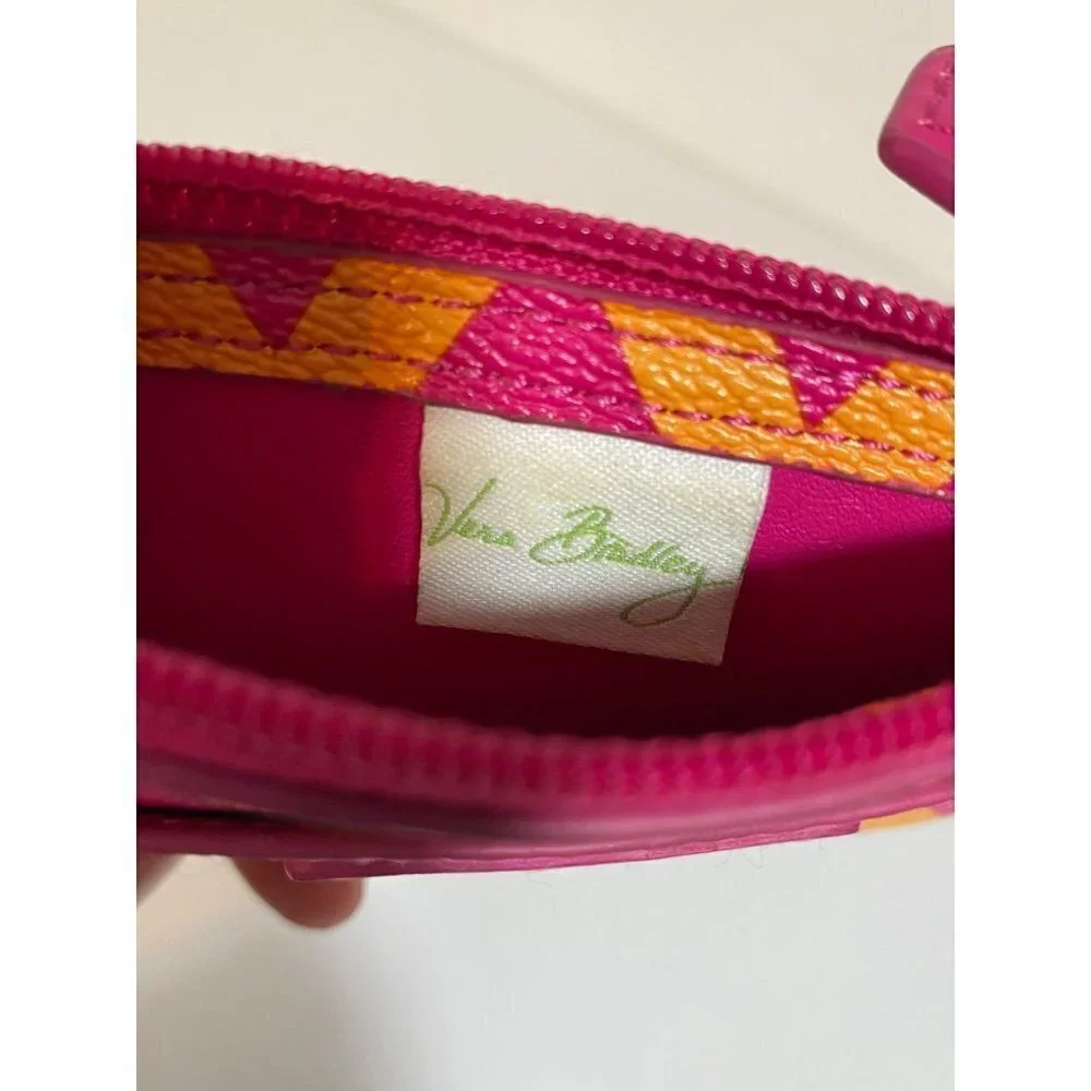 Vera‎ Bradley Keychain Wallet Pink & Orange Chevron Design